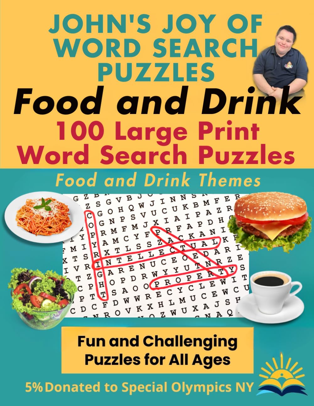 John's Joy of Word Search Puzzles: Food and Drink 100 Large Print Word Search Puzzles